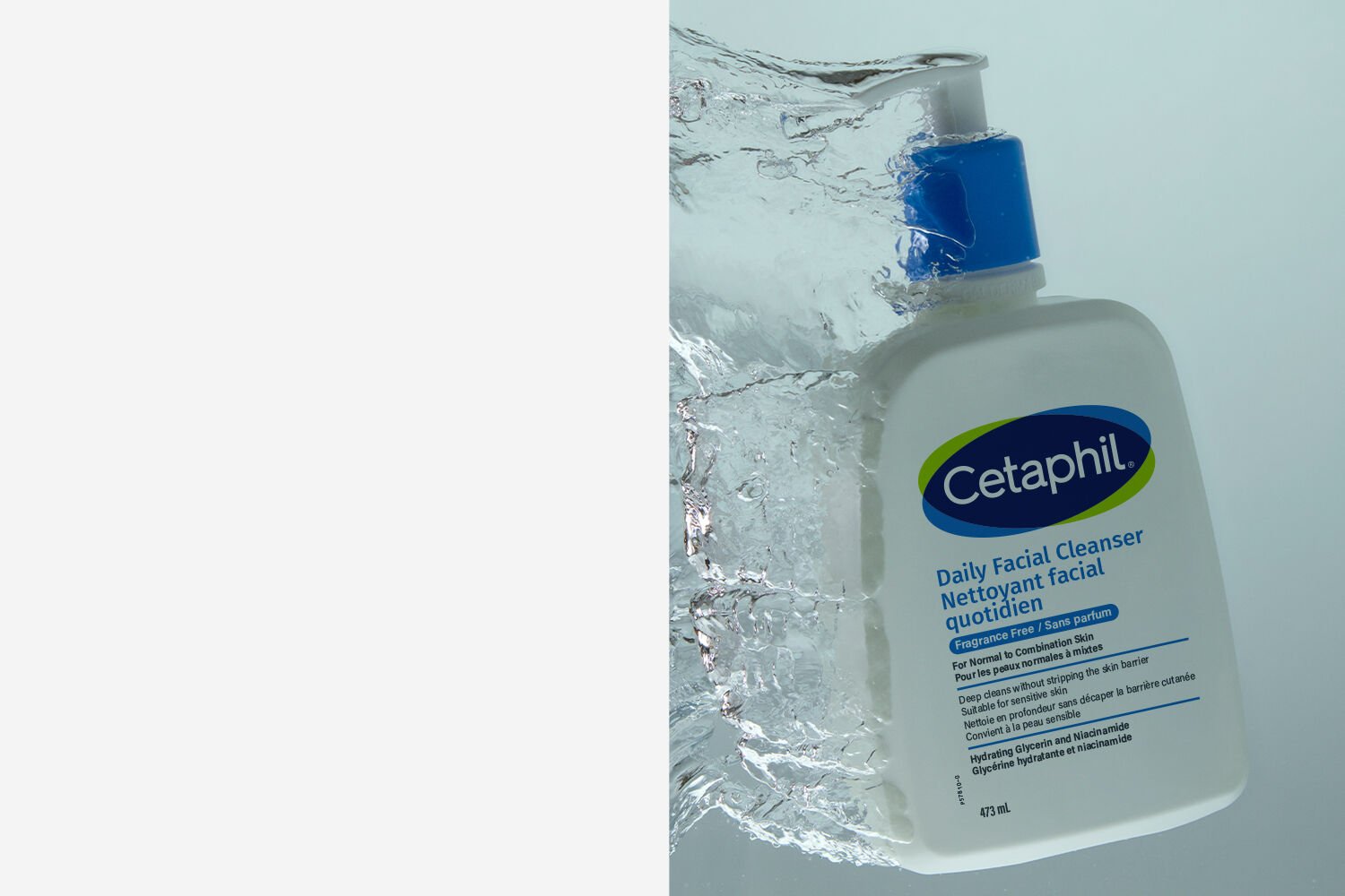 cetaphil cleansers sitting on shelf over bathtub 