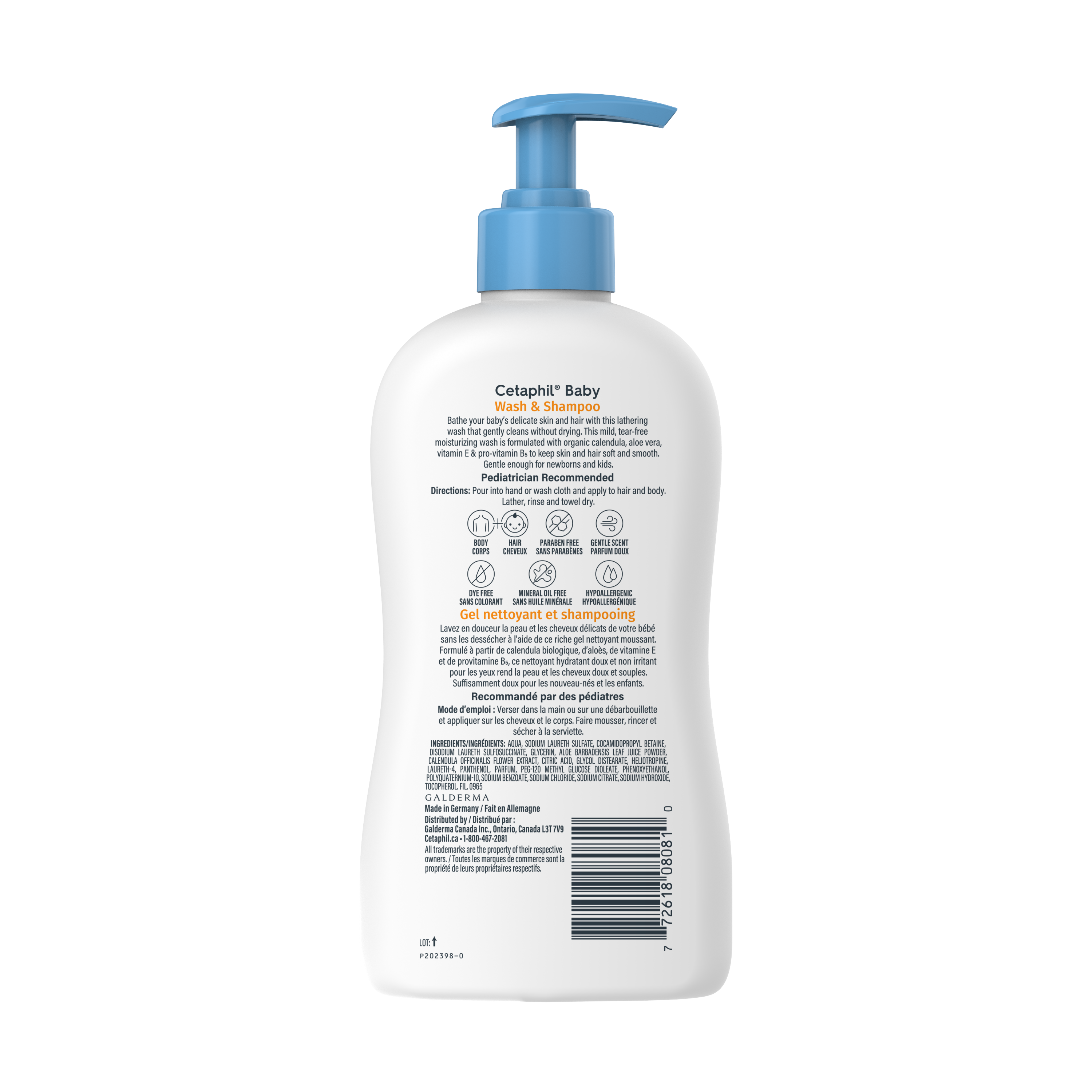 Gel nettoyant et shampooing pour b&eacute;b&eacute;