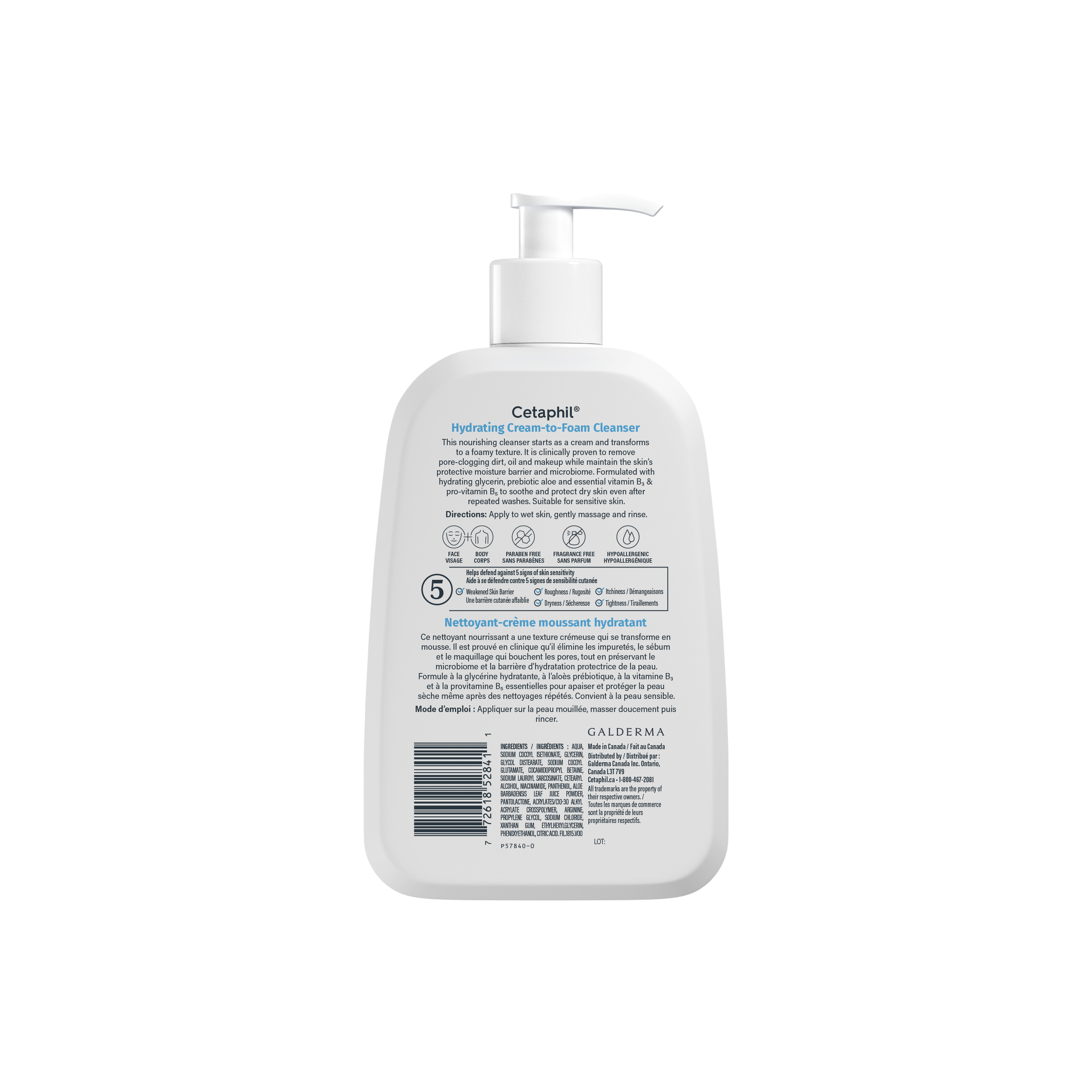 Nettoyant-cr&egrave;me moussant hydratant Cetaphil